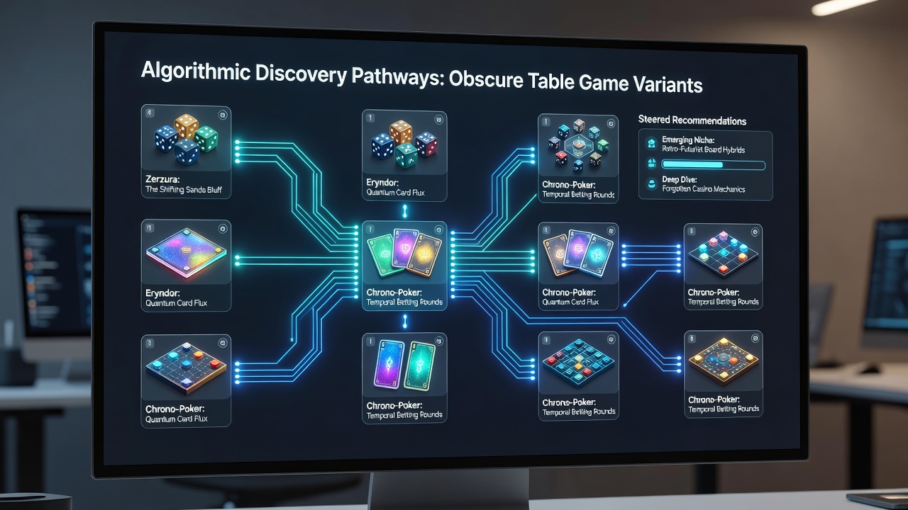 Data visualization of recommendation engine influence on table game variant selections in casino ecosystems