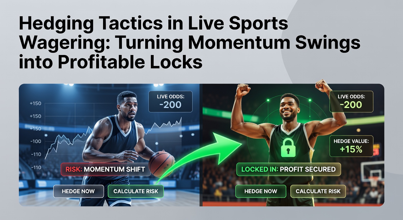 Graph showing live betting odds shifting during a momentum swing in an NBA game, with hedging lines overlaid