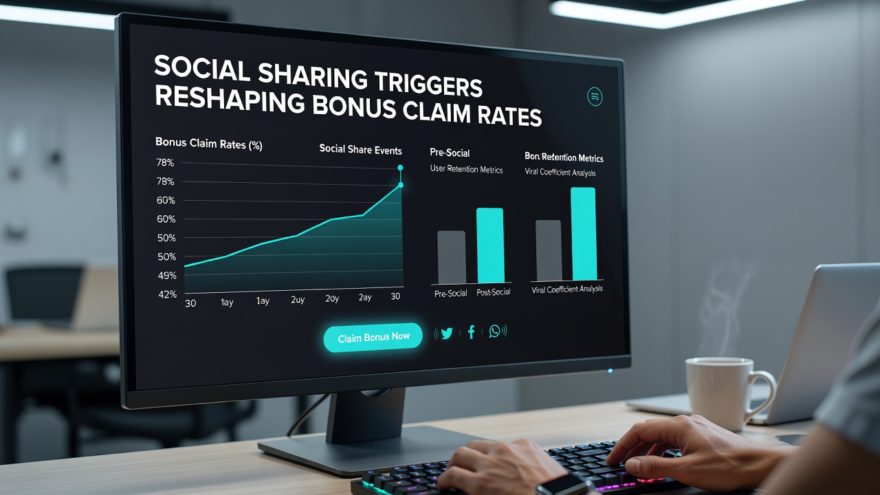 Digital sportsbook interface showing social sharing prompts and bonus claim notifications on a mobile device