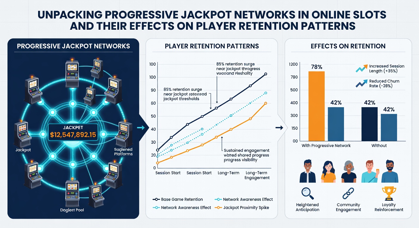 Analytics dashboard displaying player retention graphs and session duration spikes correlated with progressive jackpot milestones on international slot platforms